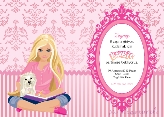 Barbie doğum günü davetiyesi