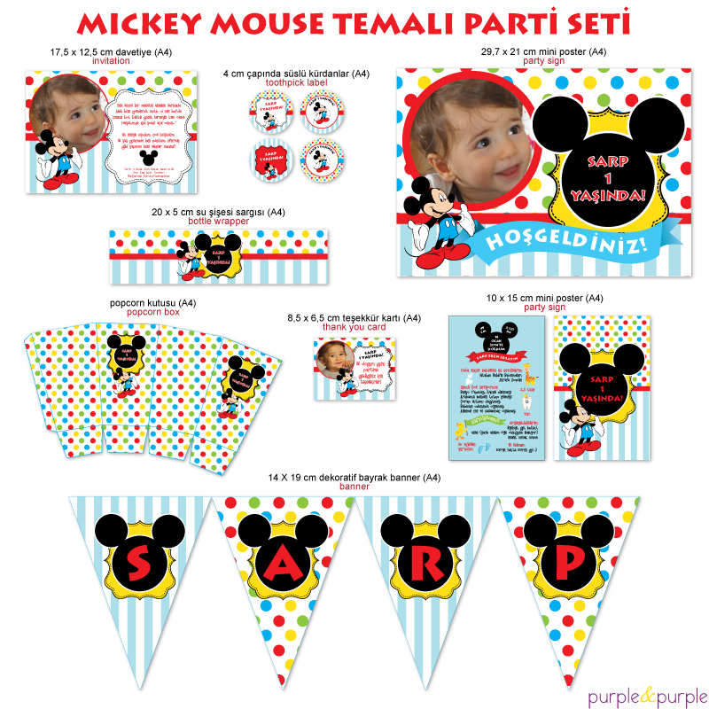 Mickey Mouse Temalı Parti Seti